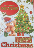 Nephew Christmas - Cute Bear With Tree