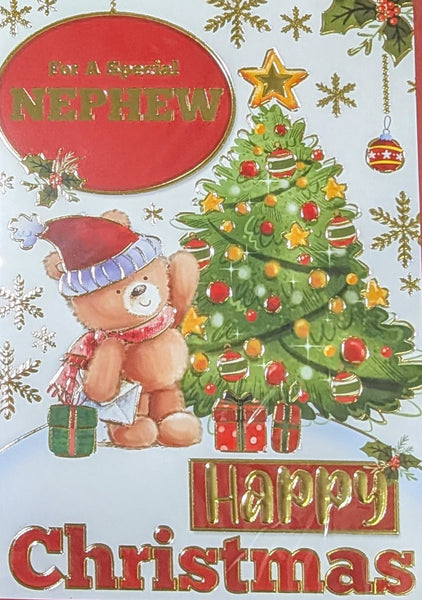 Nephew Christmas - Cute Bear With Tree