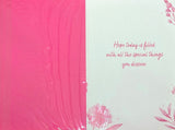 Open Female Birthday - Traditional Pink Flowers Happy
