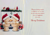 Mum & Dad Christmas - Cute Bears & Fireplace