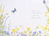 Open Female Birthday - Traditional Lilac & Yellow Flowers