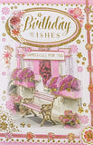Open Female Birthday - Traditional Bench & Flowers