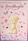 Granddaughter Birthday - Bear and Butterfly (pink)