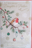 Daughter & Partner Christmas - Traditional Robin