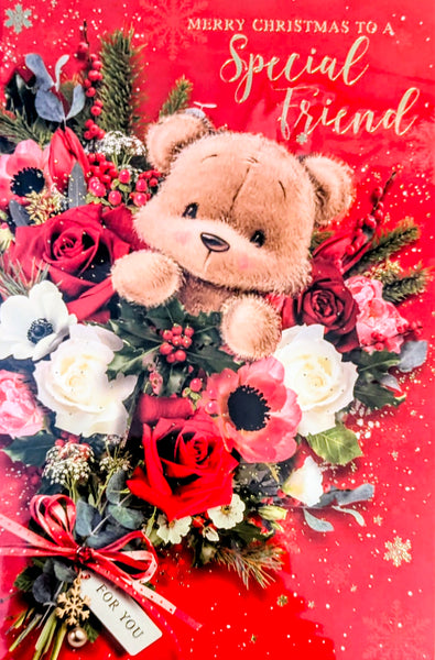 Friend Christmas - Cute Bear In Bouquet