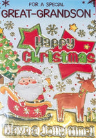 Great Grandson Christmas - Santa With Red Star