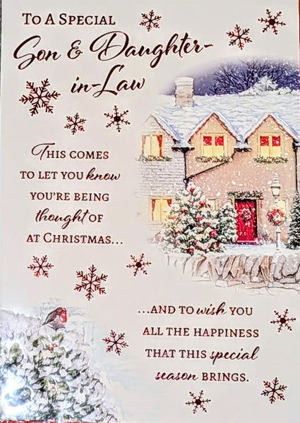 Son & Daughter In Law Christmas - Traditional House & Robin Special