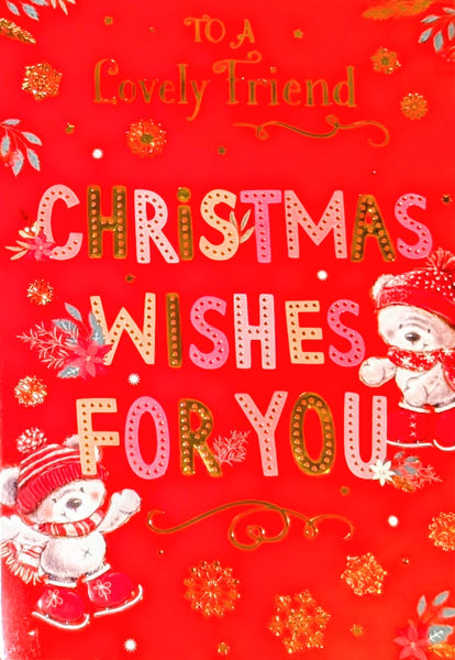 Friend Christmas - Cute Bears Red Wishes