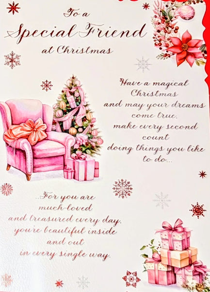 Friend Christmas - Traditional Pink Chair & Gifts