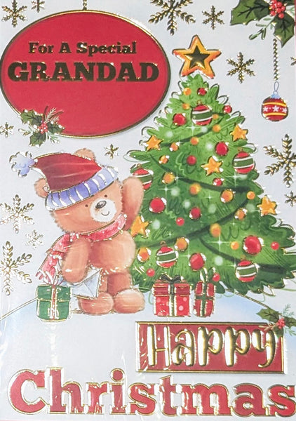 Grandad Christmas - Cute Bear With Tree