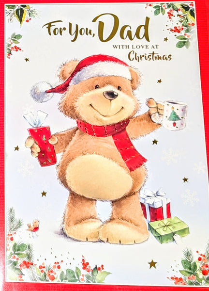 Dad Christmas - Large Cute Bear With Gifts