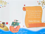 4 Boy Birthday - Pirate Ship With Orange Flag