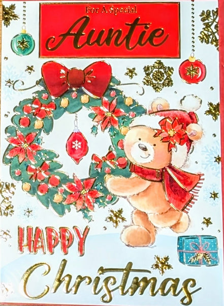 Auntie Christmas - Cute Wreath On Left