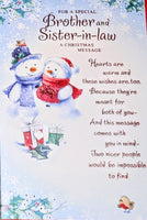 Brother & Sister In Law Christmas - Cute Snowman Words