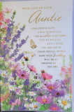 Auntie Birthday - Butterfly and flowers