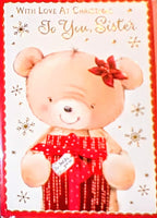 Sister Christmas - Cute Bear With Gift