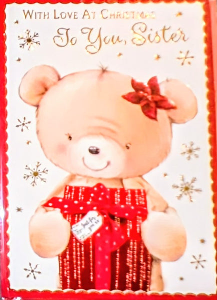 Sister Christmas - Cute Bear With Gift