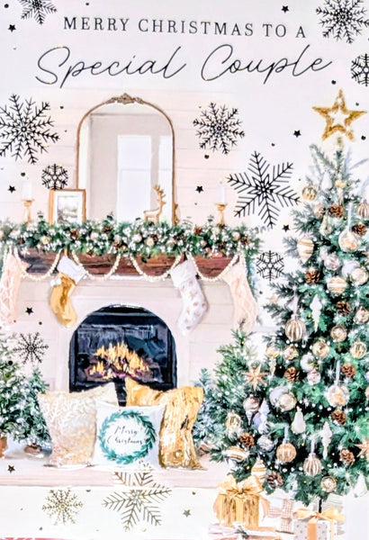 Special Couple Christmas - Traditional Fireplace & Tree