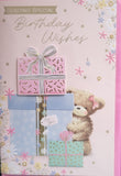 Open Female Birthday - Cute Bear and boxes