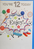 12 Boy Birthday - White Sports