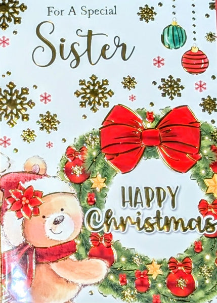 Sister Christmas - Cute Wreath On Right