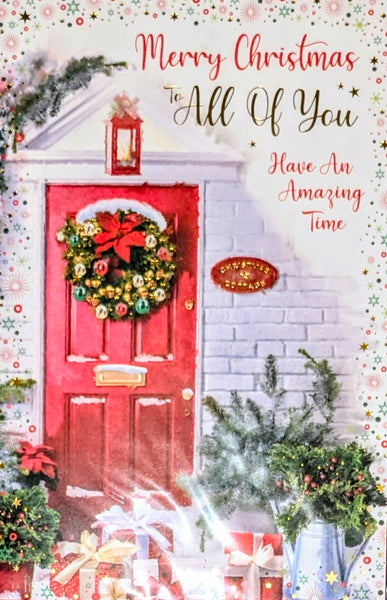 To All Of You Christmas - Traditional Red Door & Wreath
