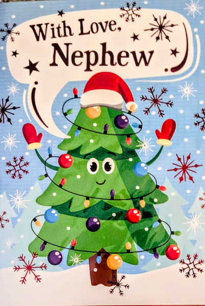 Nephew Christmas - Tree In Santa Hat