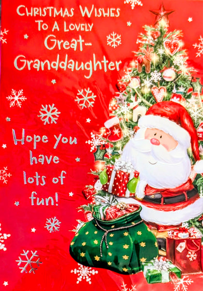 Great Granddaughter Christmas - Santa & Tree