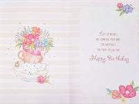 90 Birthday Female - Traditional Teacups & Flowers