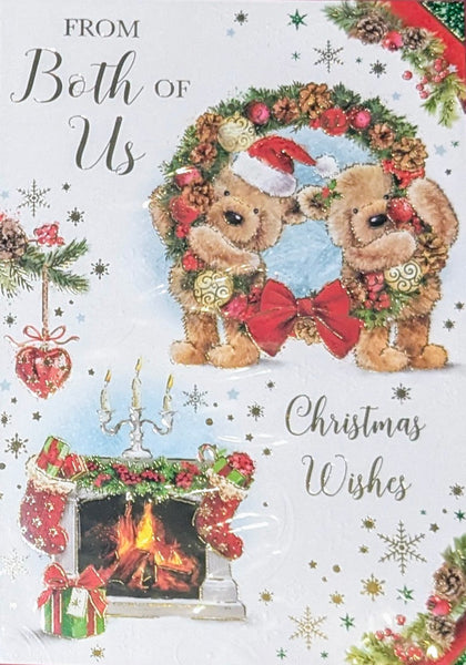 From Both Of Us Christmas - Cute Wreath & Fireplace