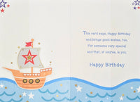 4 Boy Birthday - Pirate Ship With White Flag