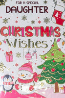 Daughter Christmas - Snowman & Penguin Wishes