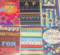 3 x Open Male Birthday Cards - Modern
