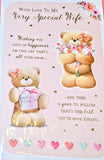 Wife Birthday - Large 8 Page Cute 2 Bears