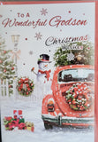 Godson Christmas - red car wreath