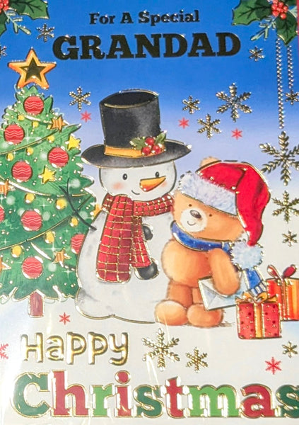 Grandad Christmas - Cute Bear With Snowman