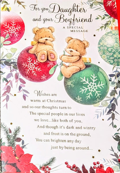 Daughter & Boyfriend Christmas - Cute Bauble Words