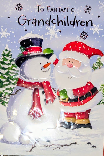 Grandchildren Christmas - Santa & Snowman