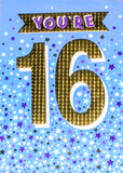 16 Boy Birthday - Blue You're 16