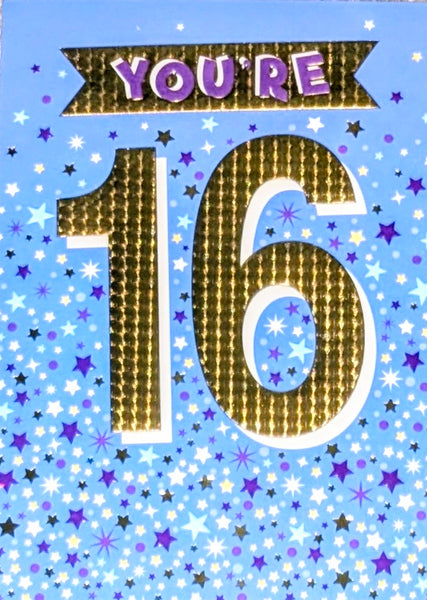 16 Boy Birthday - Blue You're 16