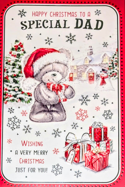 Dad Christmas - Large Cute Bear With Gifts
