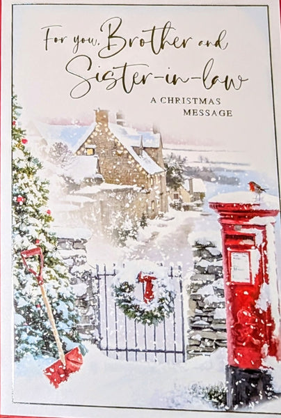 Brother & Sister In Law Christmas - Traditional Snowy Scene