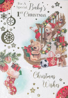 Baby’s First Christmas - Cute Bears On Stairs