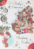 Baby’s First Christmas - Cute Bears On Stairs