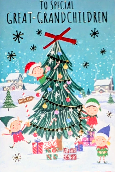 Great Grandchildren Christmas - Elves & Tree