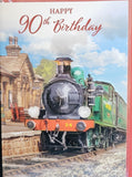 90 Birthday Male - Traditional Train Left