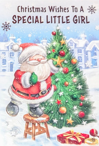 Special Little Girl Christmas - Santa & Tree