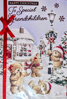 Grandchildren Christmas Cute Bears In Snow