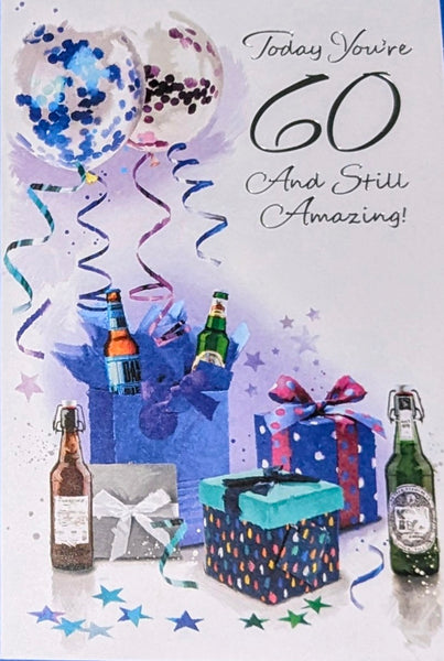 60 Birthday Male - Beers, Gifts & Balloons