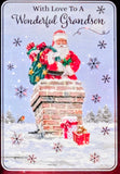 Grandson Christmas - Traditional Santa In Chimney
